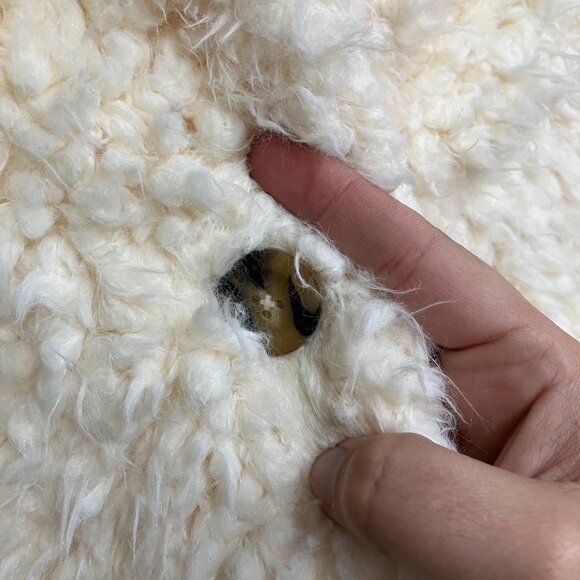 Art Class Girl's Size XL Ivory Long Faux Fur Mid Length Single-Button Lined Coat - Picture 9 of 16